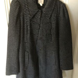 Tulle black and white polka dot coat from anthropology